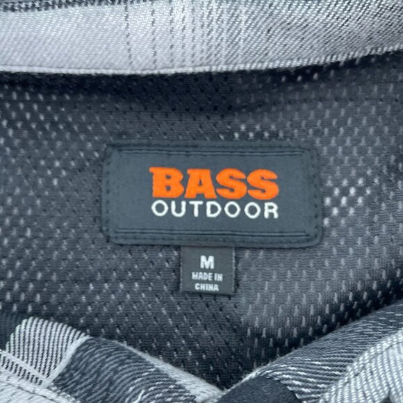 Bass Outdoor Heather Grey Stretch Flannel Shirt M Button-Down  NWT a0619 - Picture 3 of 8